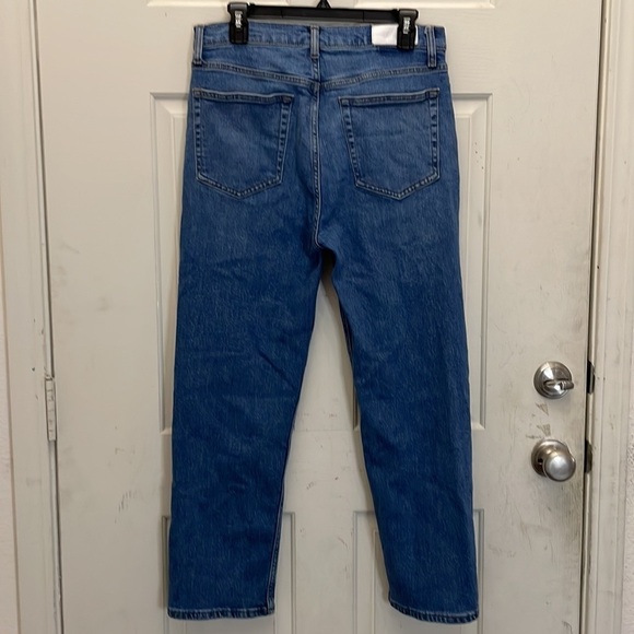 RE/DONE Originals 70s Stove Pipe in Dusted Blue High Rise Ankle Crop Jeans 31 - Picture 9 of 15